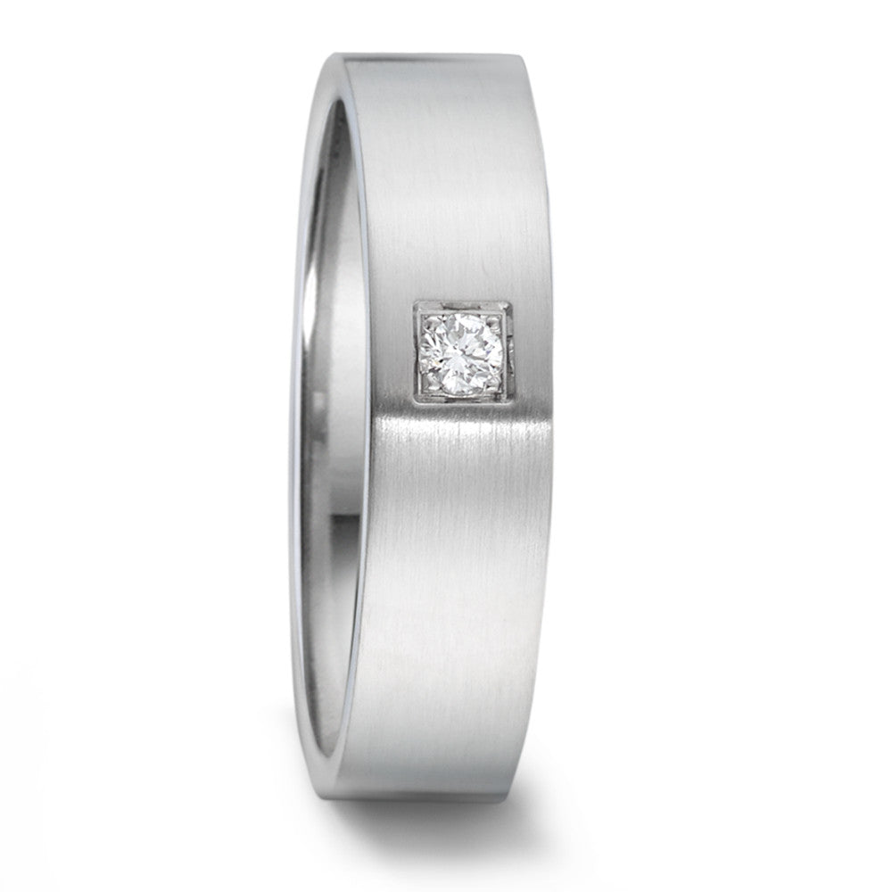 Alliance Acier inoxydable Diamant 0.06 ct, tw-si