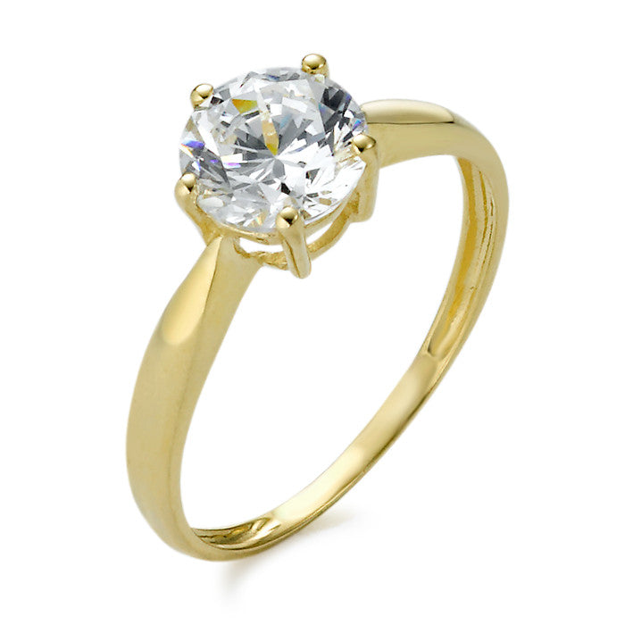 Bague or 375 avec zirconia