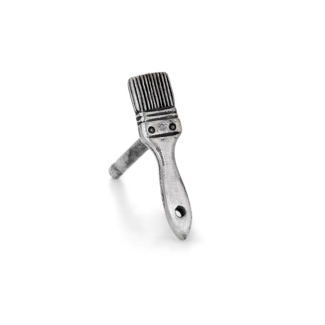 Clous d'oreille à l'unité Argent Patinée Pinceau de Peintre