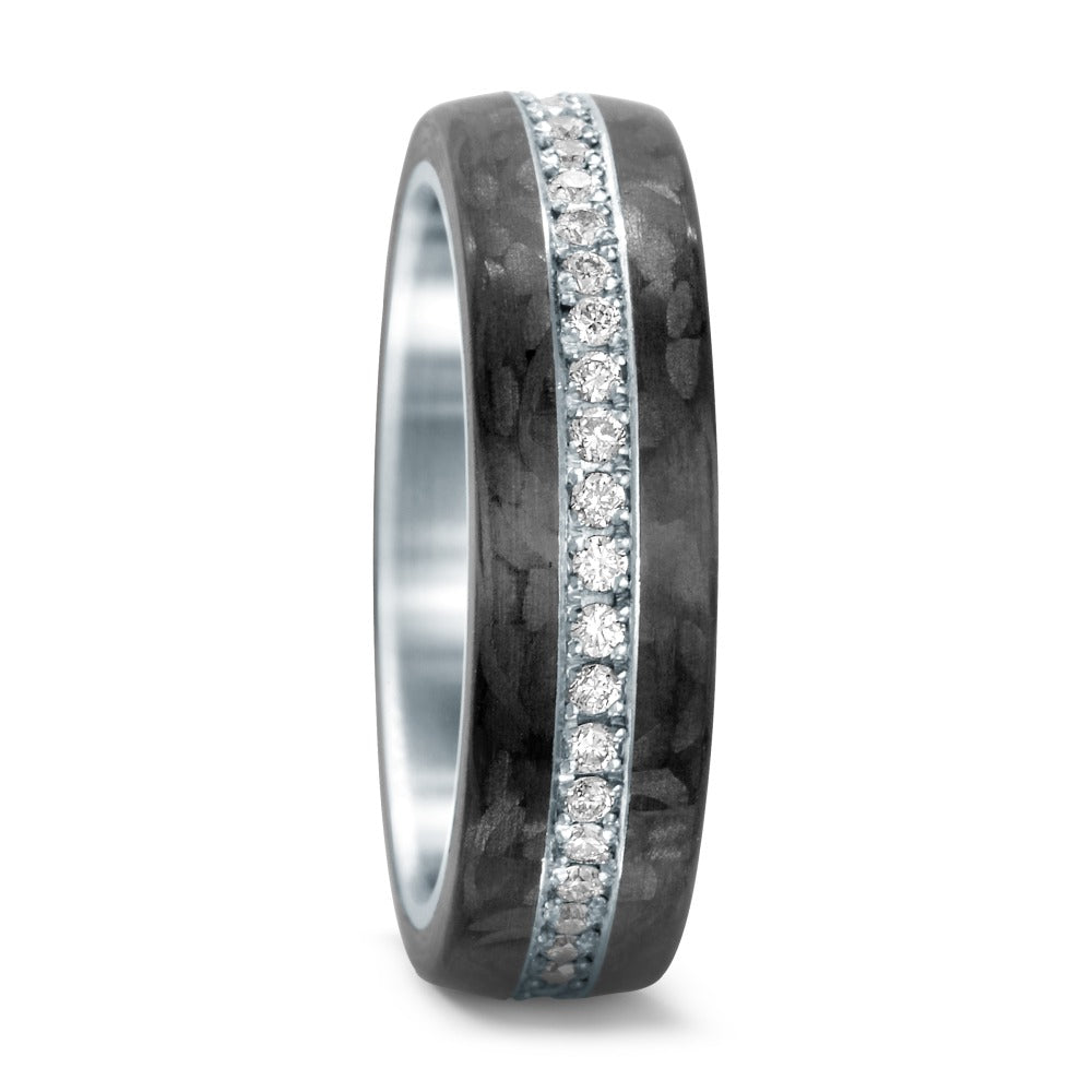 Bague d'éternité Acier inoxydable, Carbone Diamant 0.46 ct, w-si