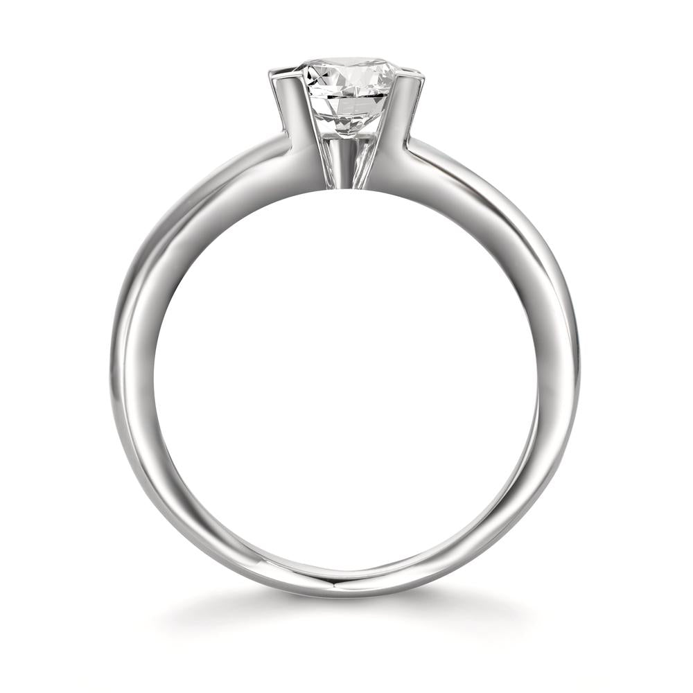Bague solitaire Or blanc 18K Diamant blanc, 0.75 ct, brillant, w-si, IGI