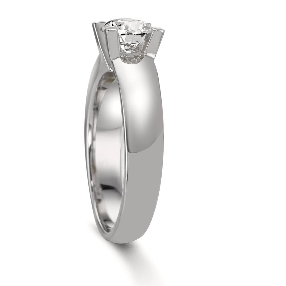 Bague solitaire Or blanc 18K Diamant blanc, 0.75 ct, brillant, w-si, IGI