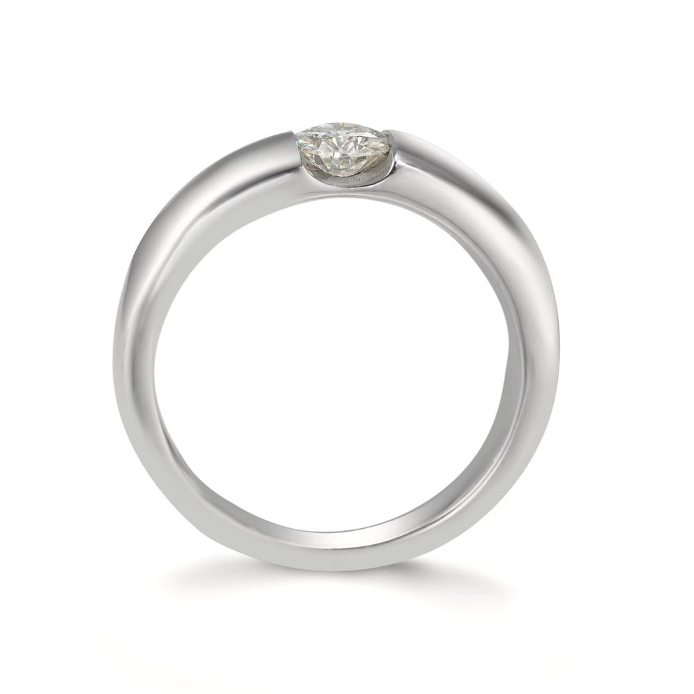 Bague solitaire Or blanc 9K Moissanite