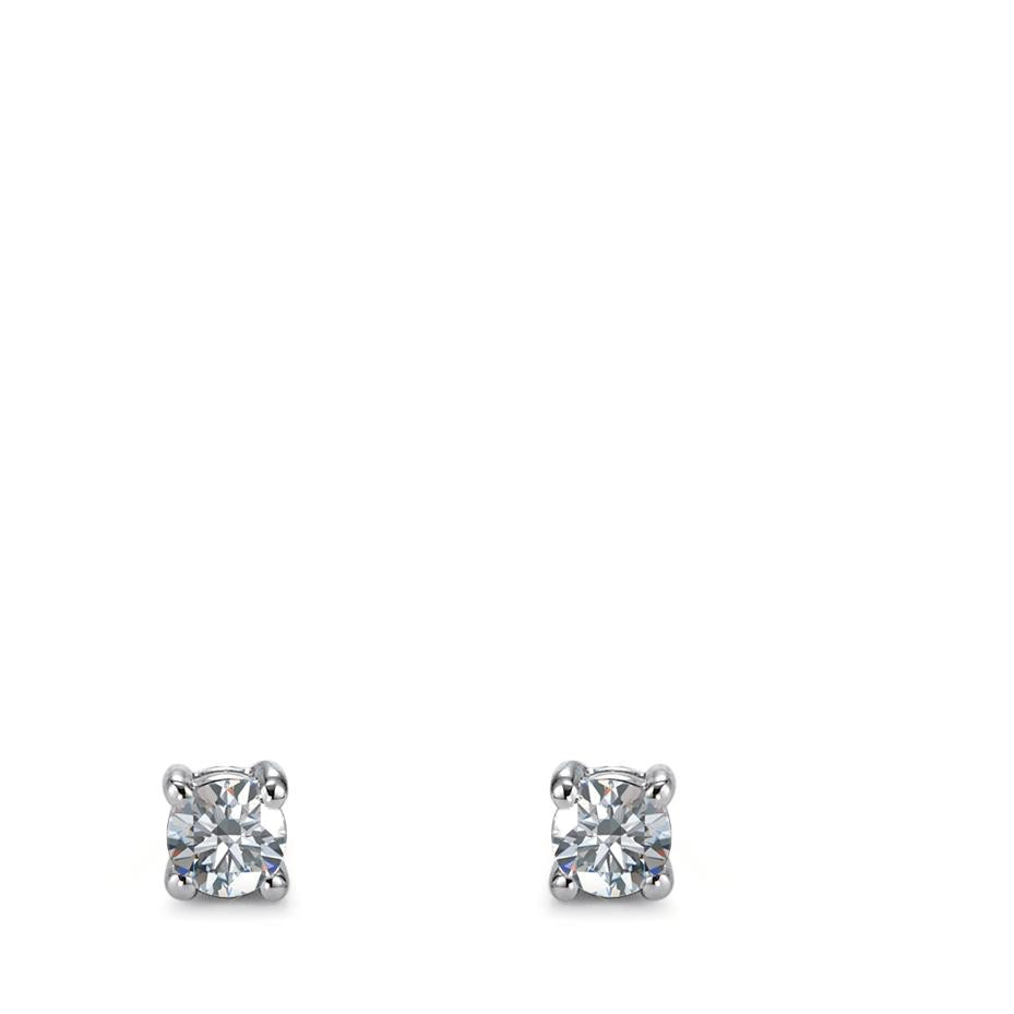 Clous d'oreilles Or blanc 18K Diamant 0.15 ct, 2 Pierres, w-si Ø3 mm