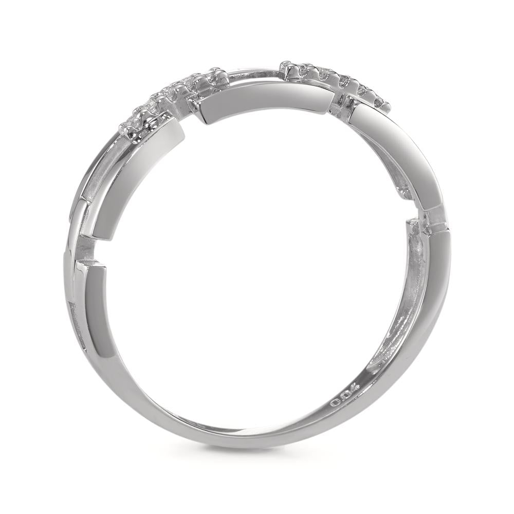 Bague Or blanc 18K Diamant 0.04 ct, 10 Pierres, brillant, w-si