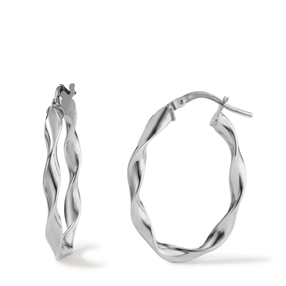 Créoles Or blanc 14K