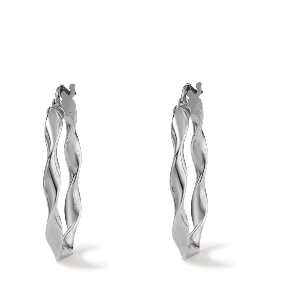 Créoles Or blanc 14K