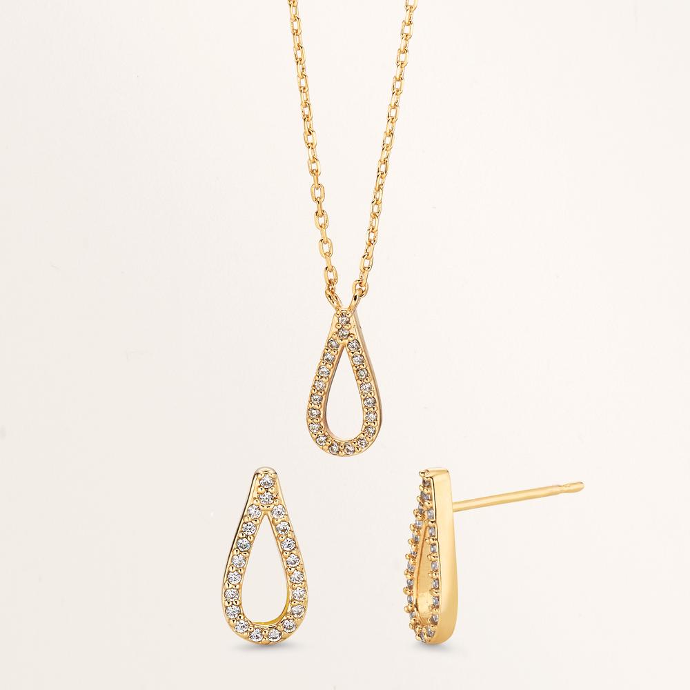Collier Bronze Zircone 20 Pierres Plaqué or 40-45 cm