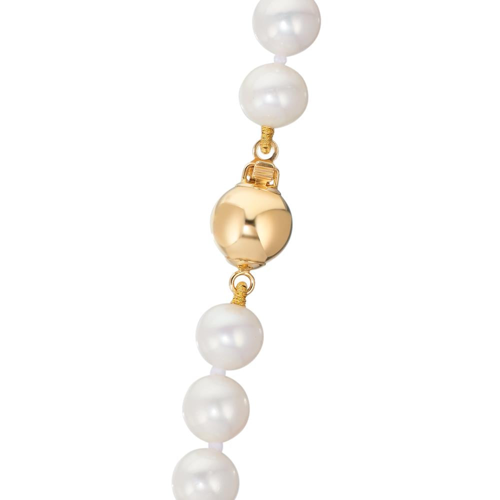 Collier Or jaune 18K perle d'eau douce blanc 6-7 mm 50 cm