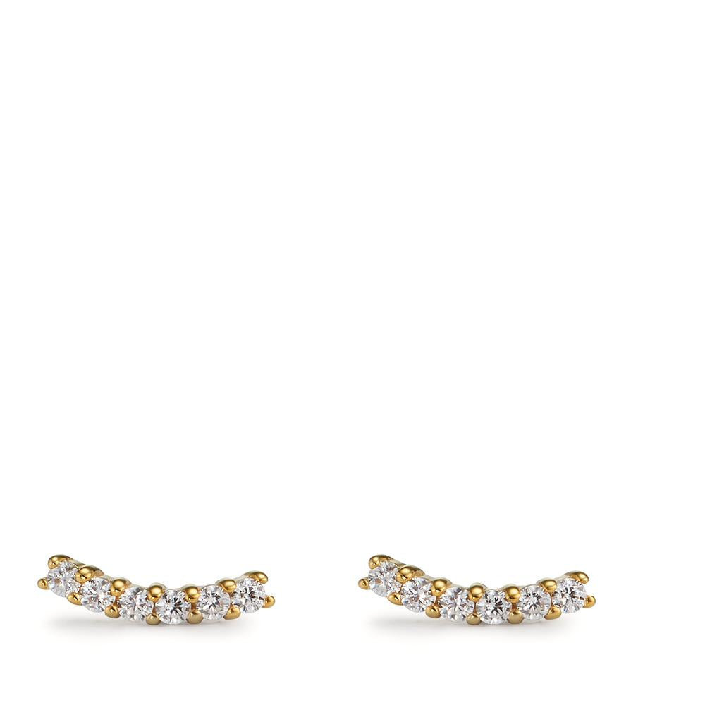 Clous d'oreilles Or jaune 9K Zircone 12 Pierres