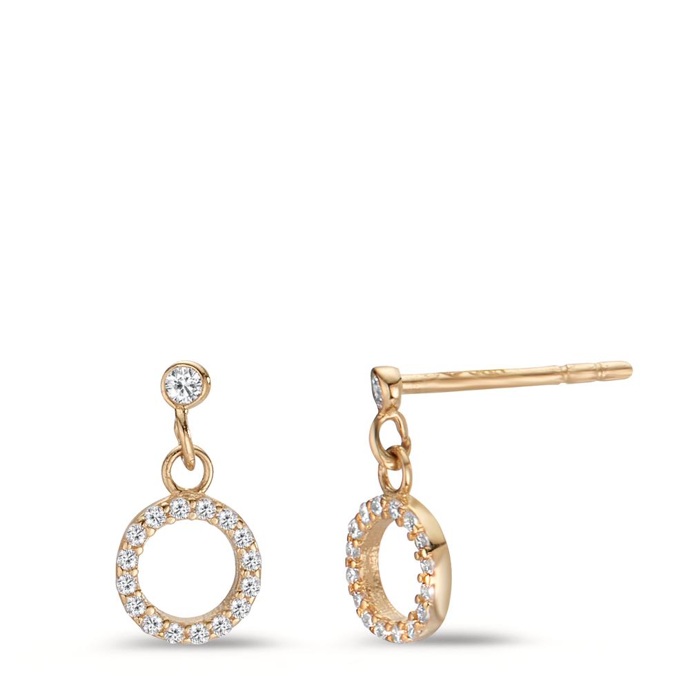 Pendant d'oreilles Or jaune 14K Zircone Ø6 mm