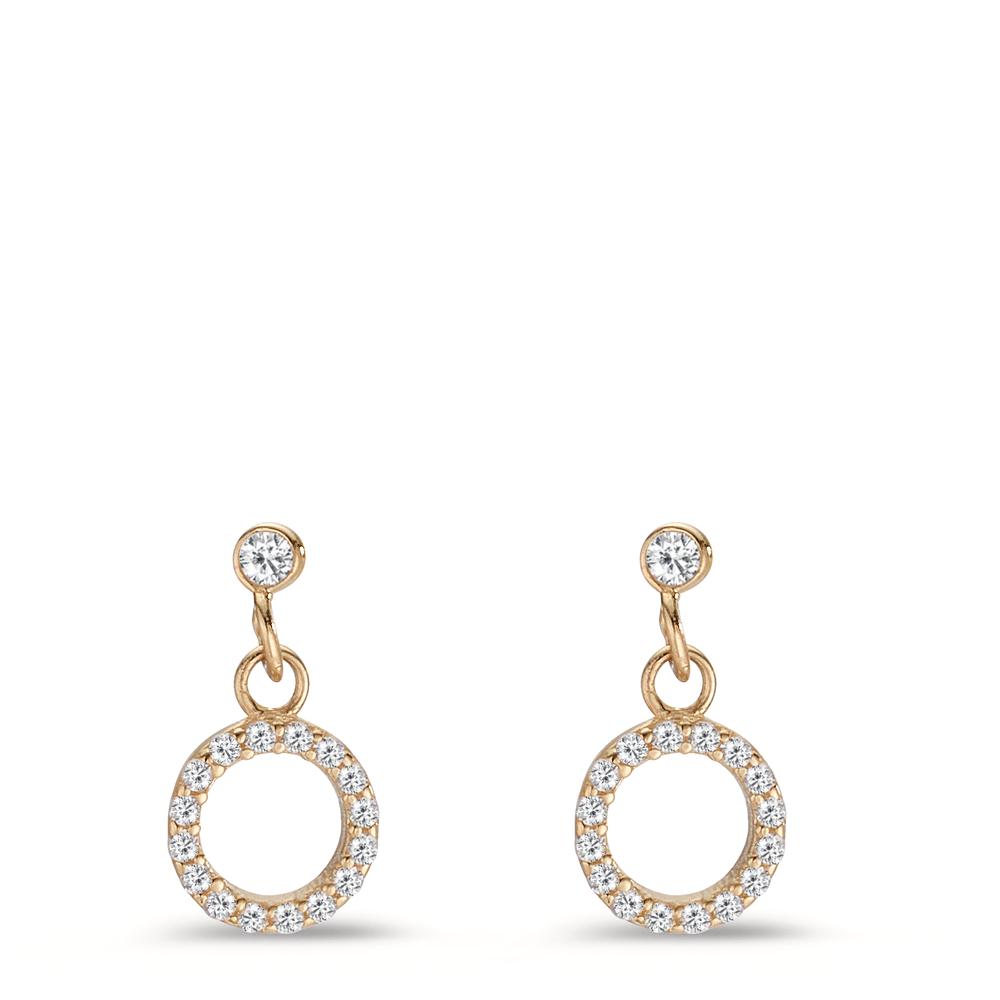 Pendant d'oreilles Or jaune 14K Zircone Ø6 mm