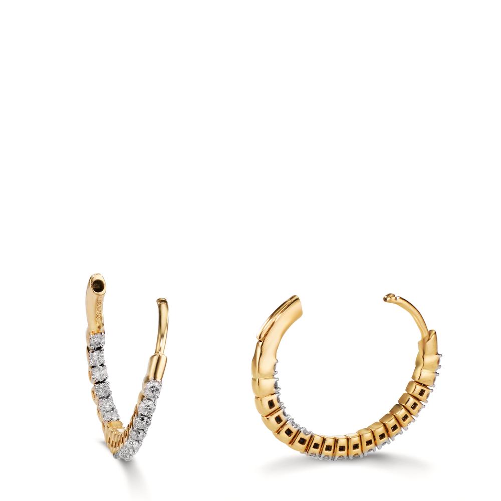 Créoles à charnières Or jaune 18K Diamant 0.50 ct, 36 Pierres, w-si