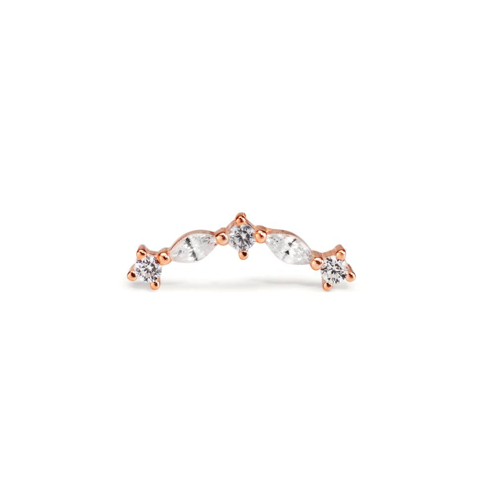 Piercing Argent Zircone 5 Pierres rosé Plaqué or