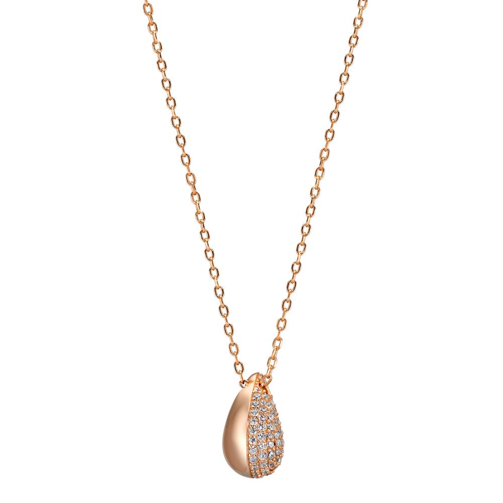 Collier Argent Zircone rosé Plaqué or 40-45 cm