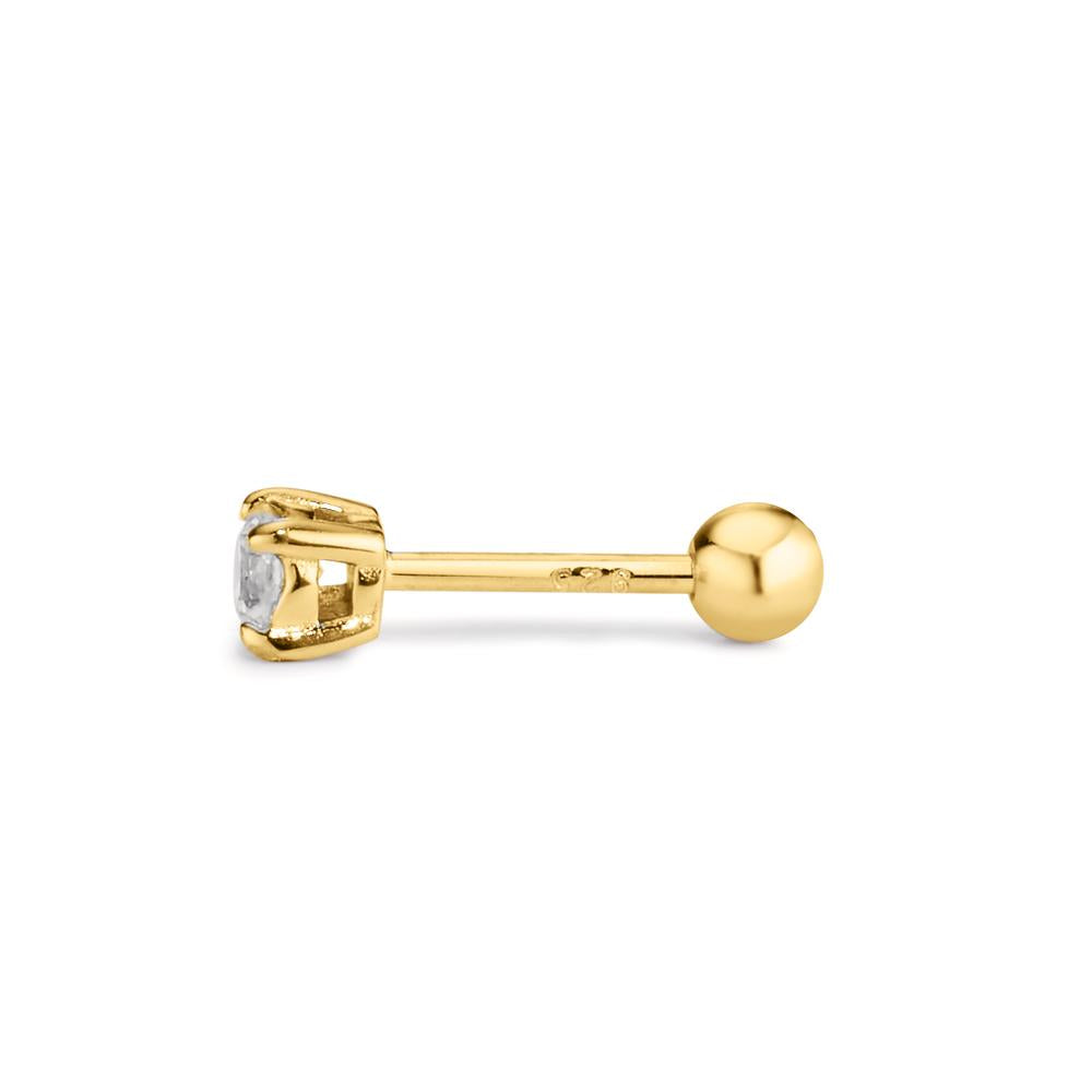 Piercing Argent Zircone jaune Plaqué or Ø3 mm