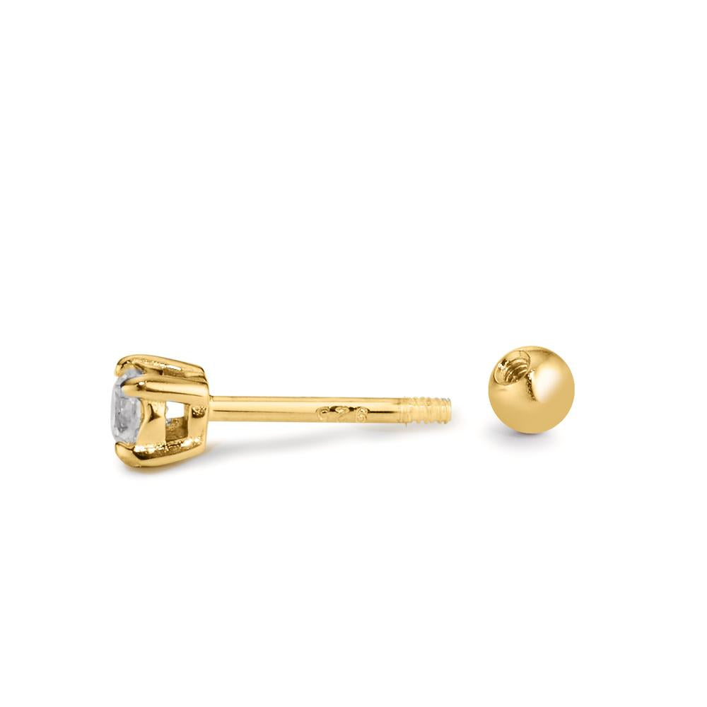 Piercing Argent Zircone jaune Plaqué or Ø3 mm
