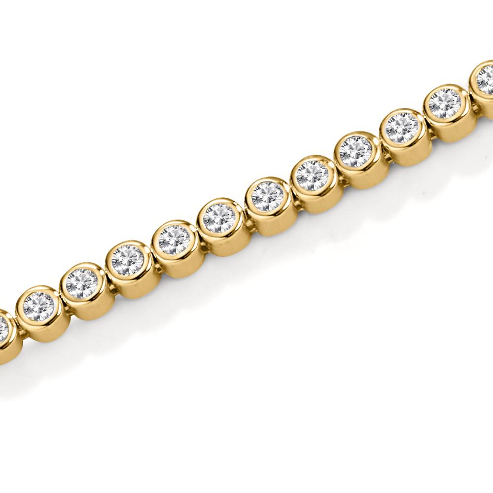 Bracelet Argent Zircone Plaqué or 16-19 cm
