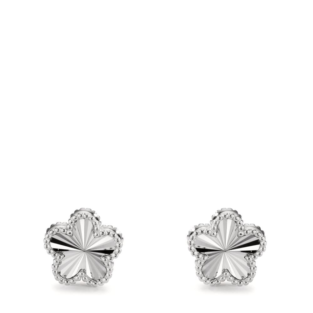 Clous d'oreilles Argent Rhodié Fleur Ø10 mm