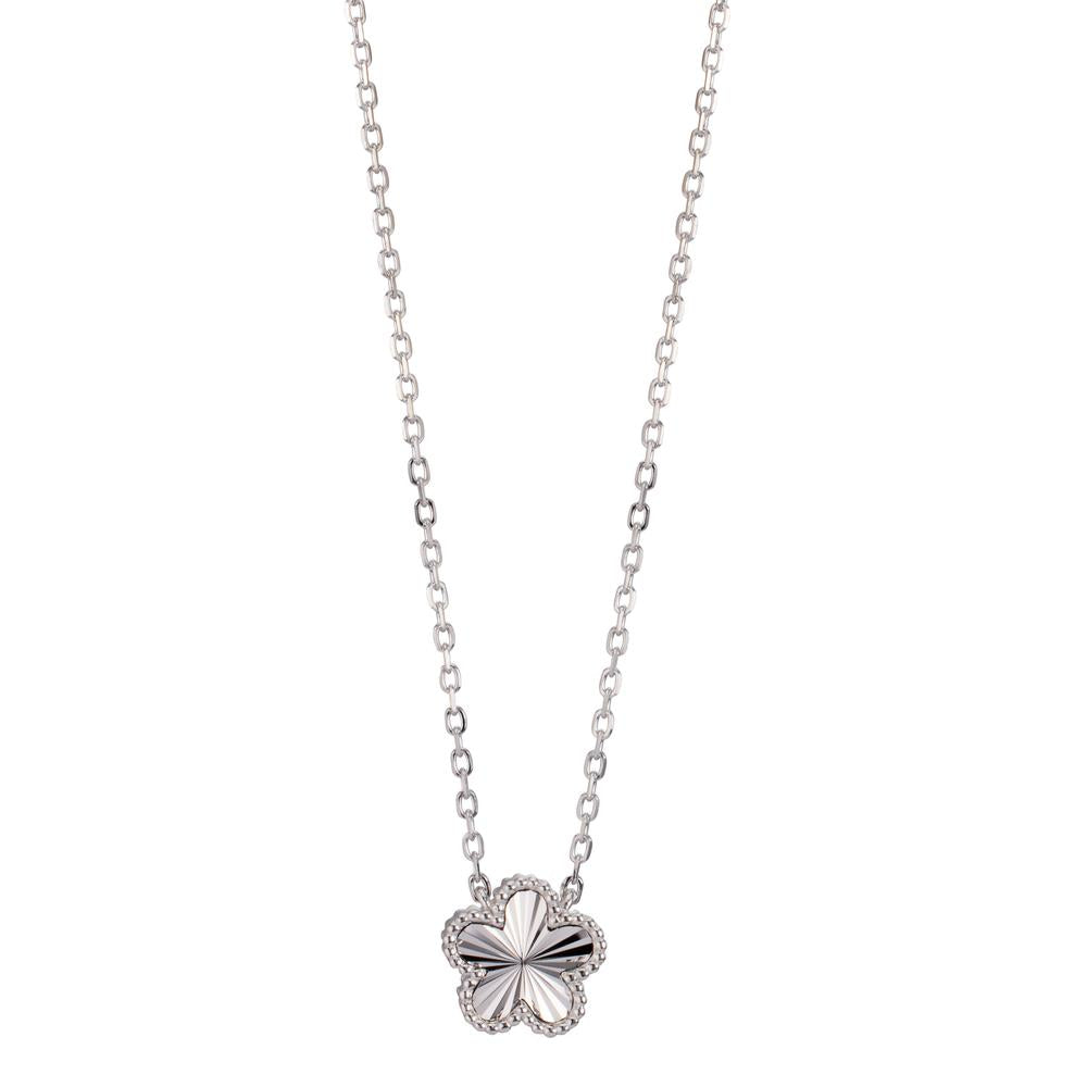 Collier Argent Rhodié Fleur 40-45 cm