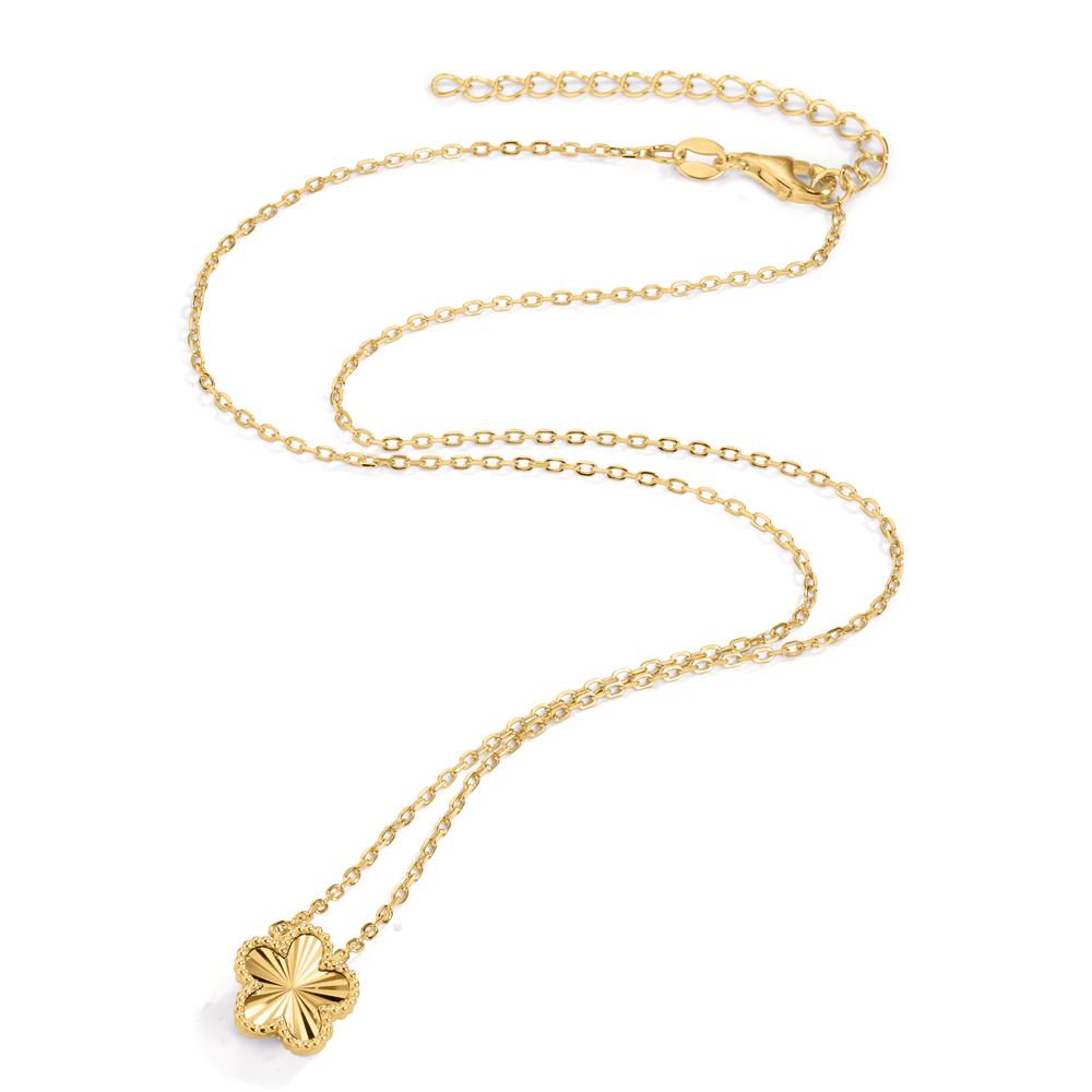 Collier argent zircone plaqué or jaune fleur réglable