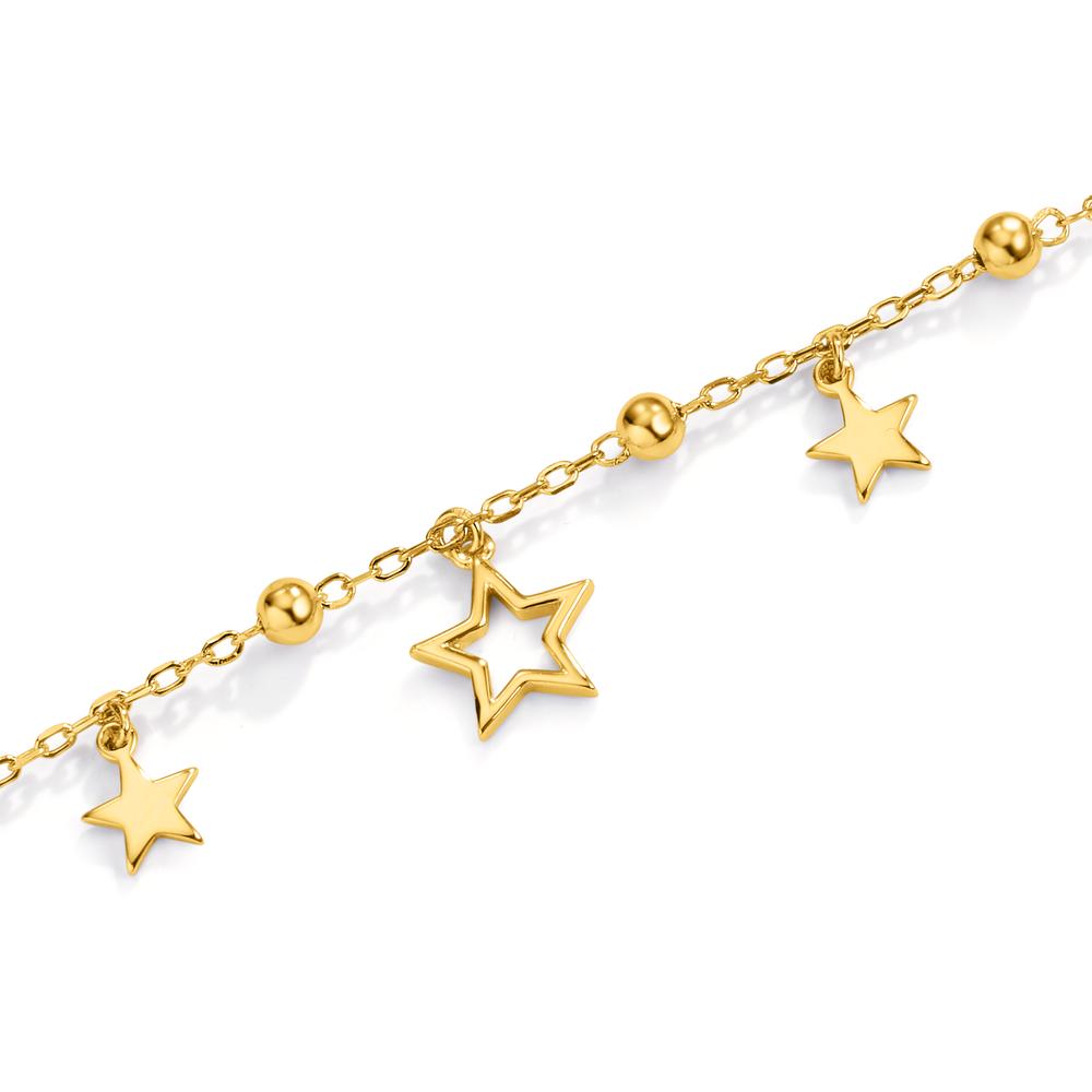 Bracelet Argent Zircone jaune Plaqué or Étoile 16-19 cm