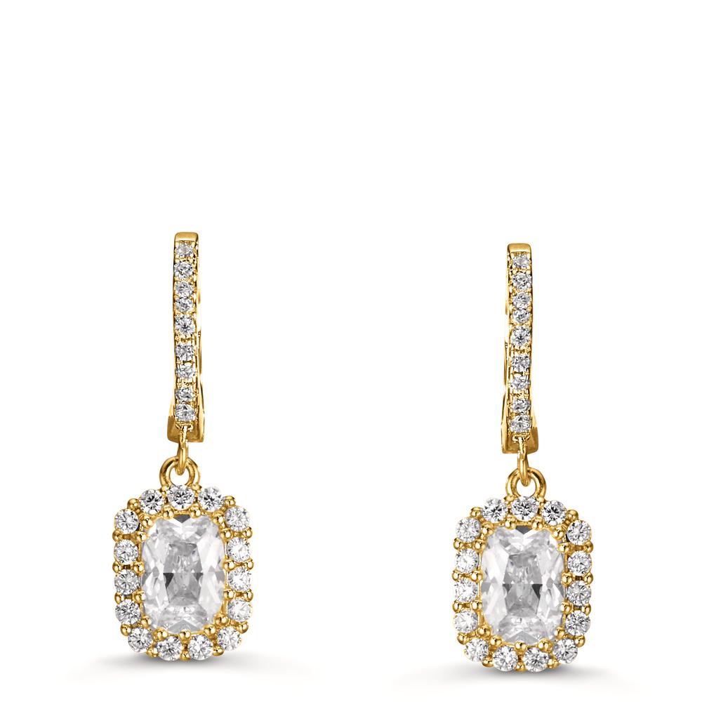 Pendant d'oreilles Argent Zircone jaune Plaqué or