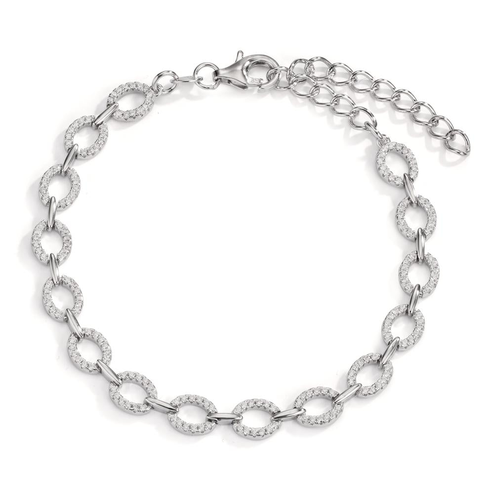 Bracelet Argent Zircone Rhodié 16-19 cm