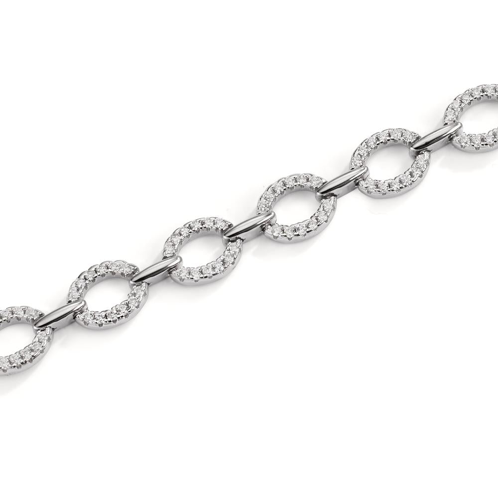 Bracelet Argent Zircone Rhodié 16-19 cm