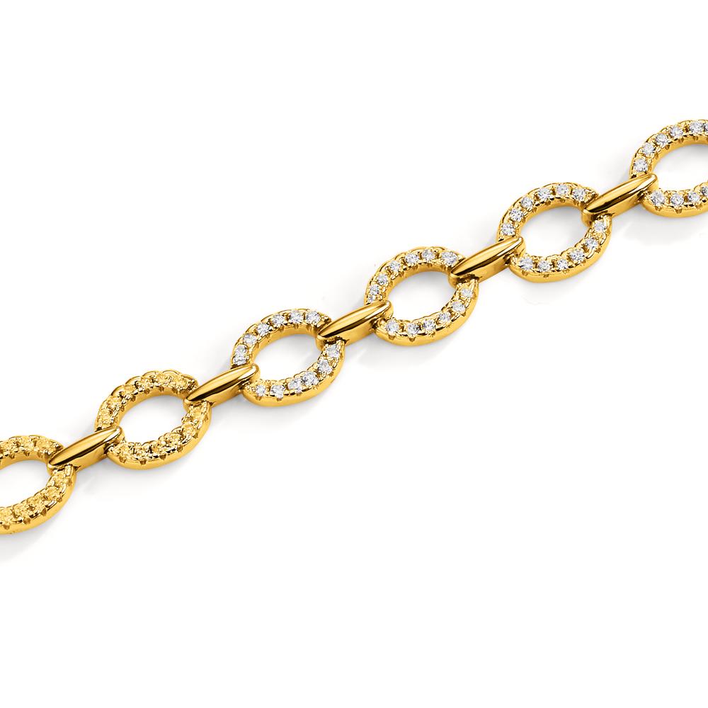 Bracelet Argent Zircone jaune Plaqué or 16-19 cm