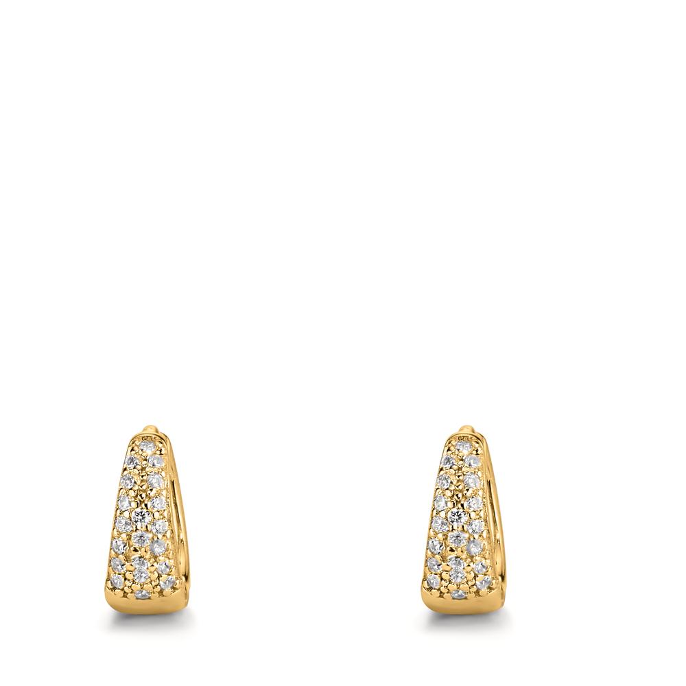 Créoles à charnières Argent Zircone jaune Plaqué or