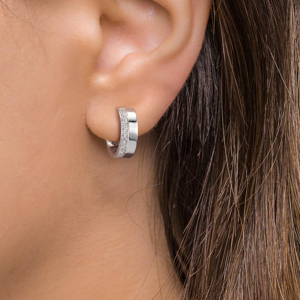Créoles Argent Zircone Rhodié