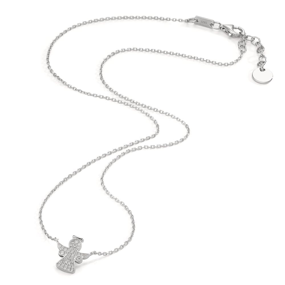 Collier Argent Zircone Rhodié Ange gardien 40-43 cm