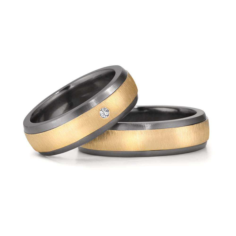 Alliance Tantale 999, Or jaune 14K Diamant 0.03 ct, w-si