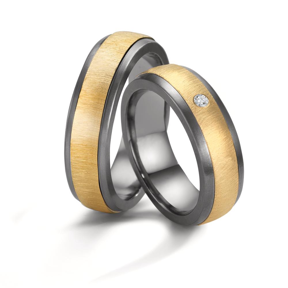 Alliance Tantale 999, Or jaune 14K Diamant 0.03 ct, w-si