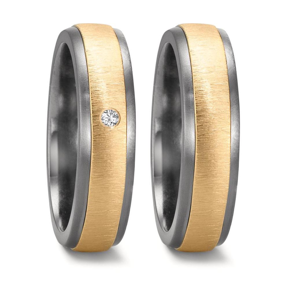 Alliance Tantale 999, Or jaune 14K Diamant 0.03 ct, w-si
