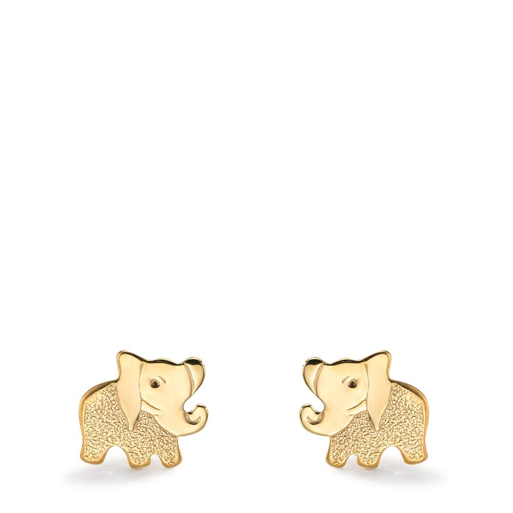 Clous d'oreilles Or jaune 9K Éléphant