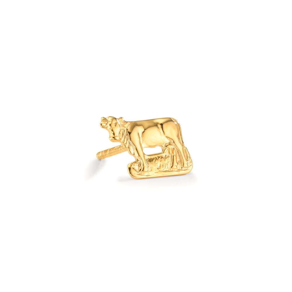 Clous d'oreille à l'unité Argent jaune Plaqué or Vache