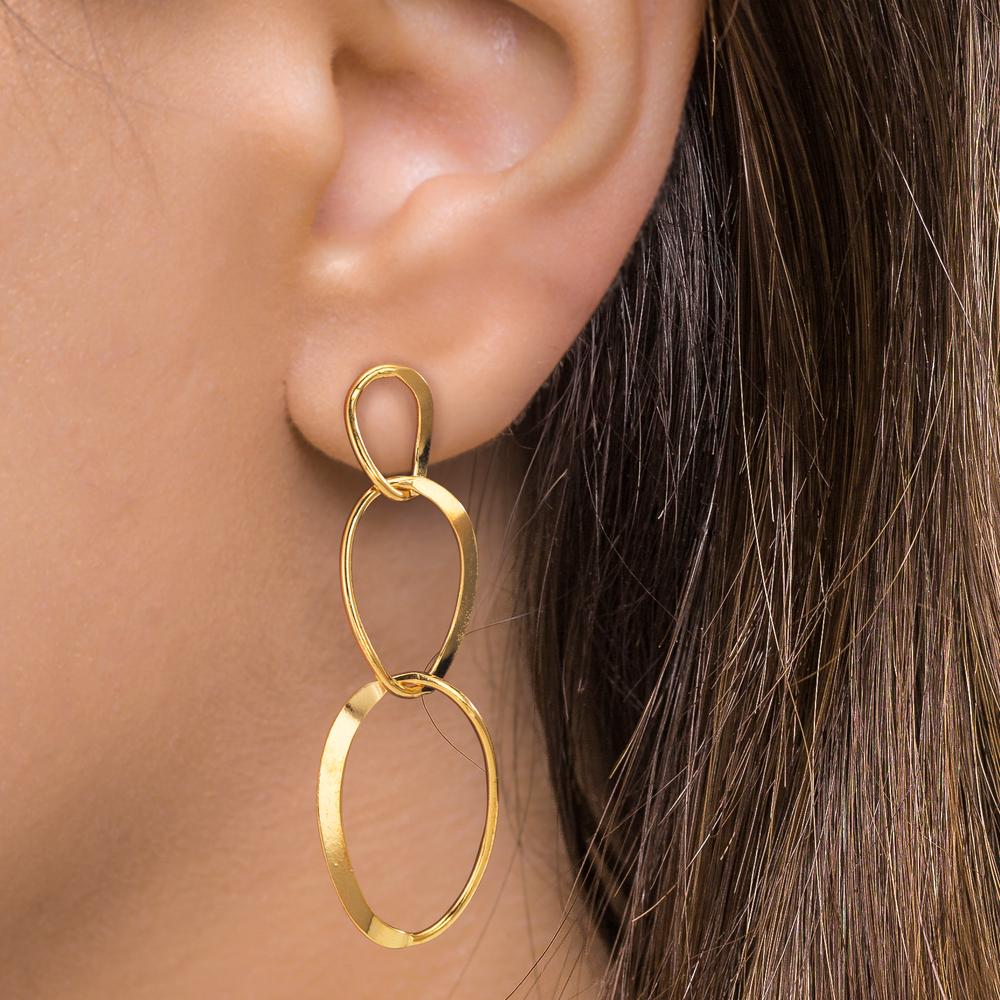 Pendant d'oreilles Argent jaune Plaqué or