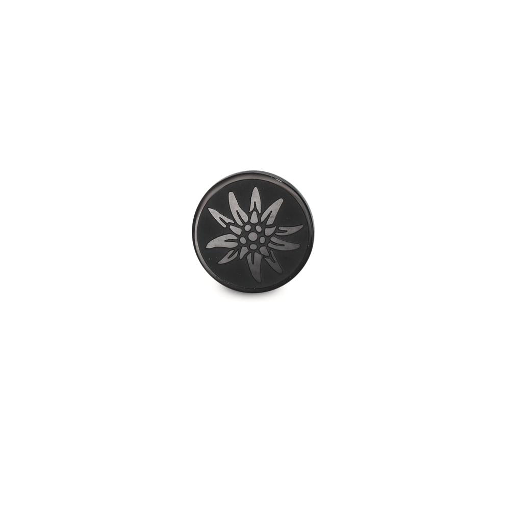 Clous d'oreille à l'unité Acier inoxydable noir PVD Edelweiss Ø8 mm