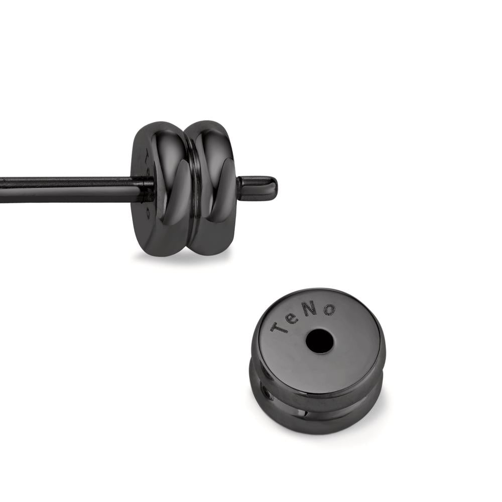 Clous d'oreille à l'unité Acier inoxydable noir PVD Edelweiss Ø8 mm