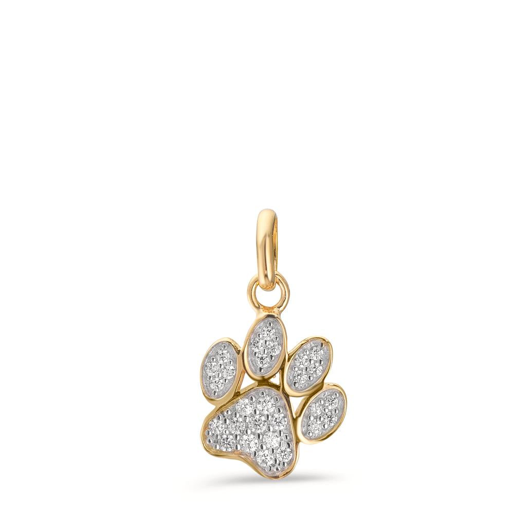 Pendentif Or jaune 9K Zircone Patte Ø9.5 mm