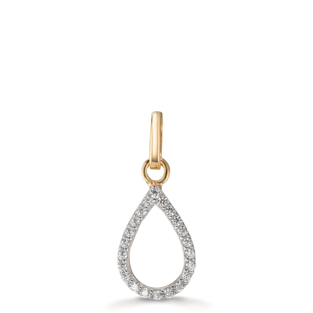 Pendentif Or jaune 9K Zircone