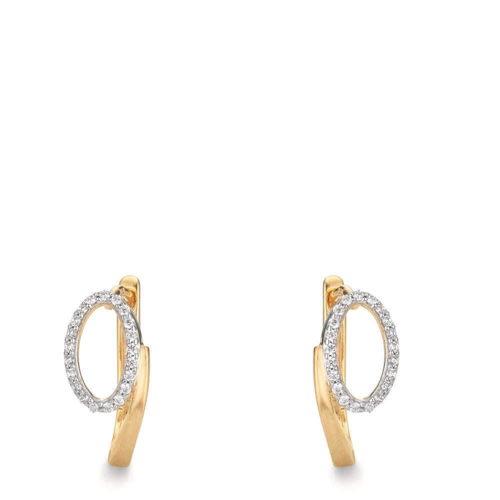 Créoles à charnières Or jaune 9K Zircone