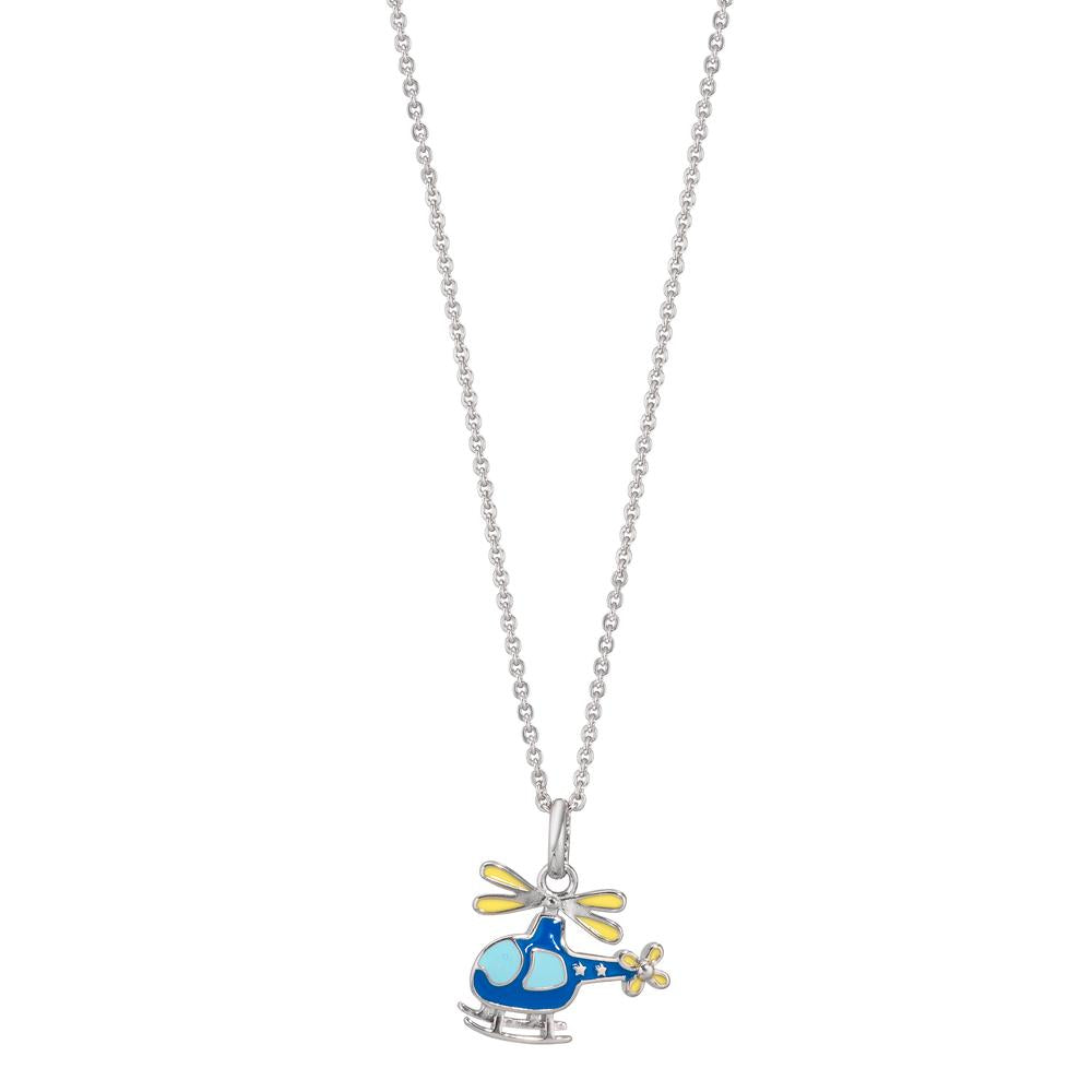 Chaînette avec pendentif Argent Rhodié Hélicoptère 38-40 cm