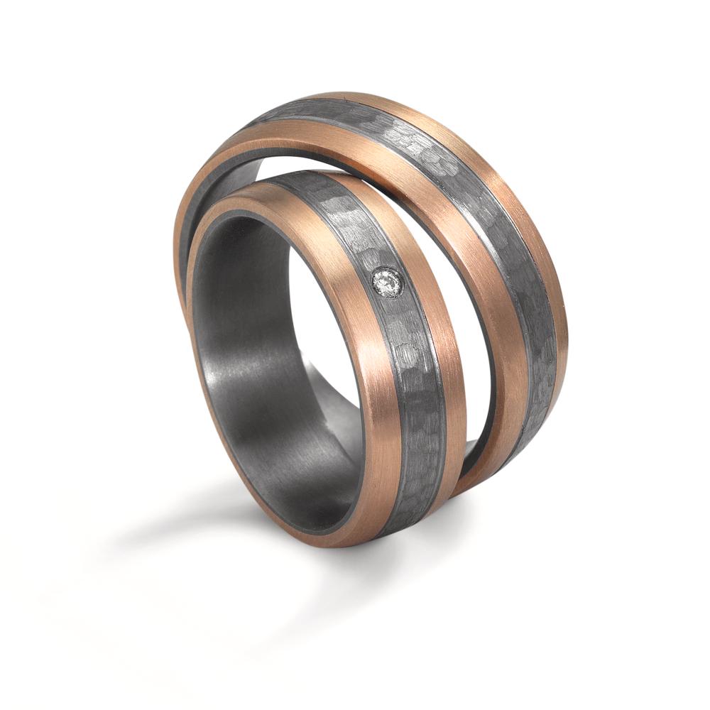 Alliance Tantale 999, Or rose 14K Diamant 0.02 ct, w-si