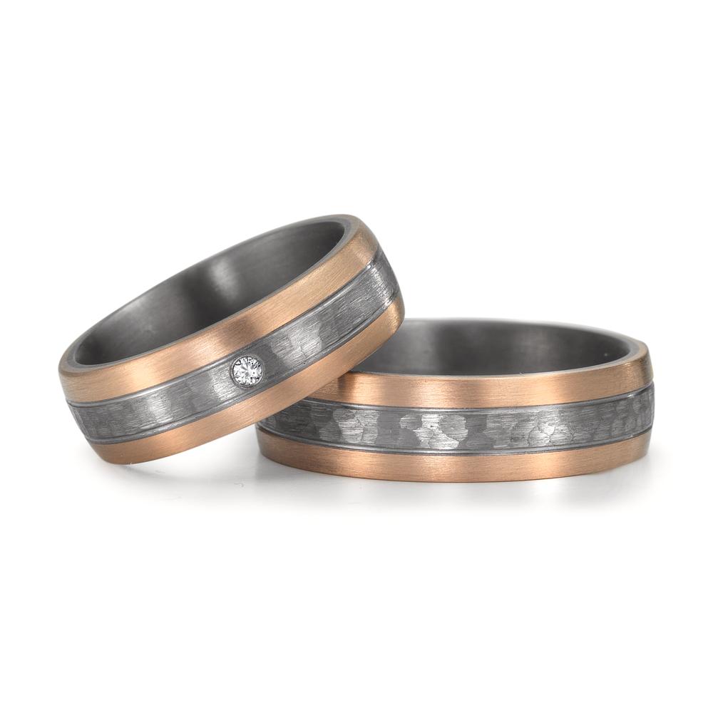 Alliance Tantale 999, Or rose 14K Diamant 0.02 ct, w-si