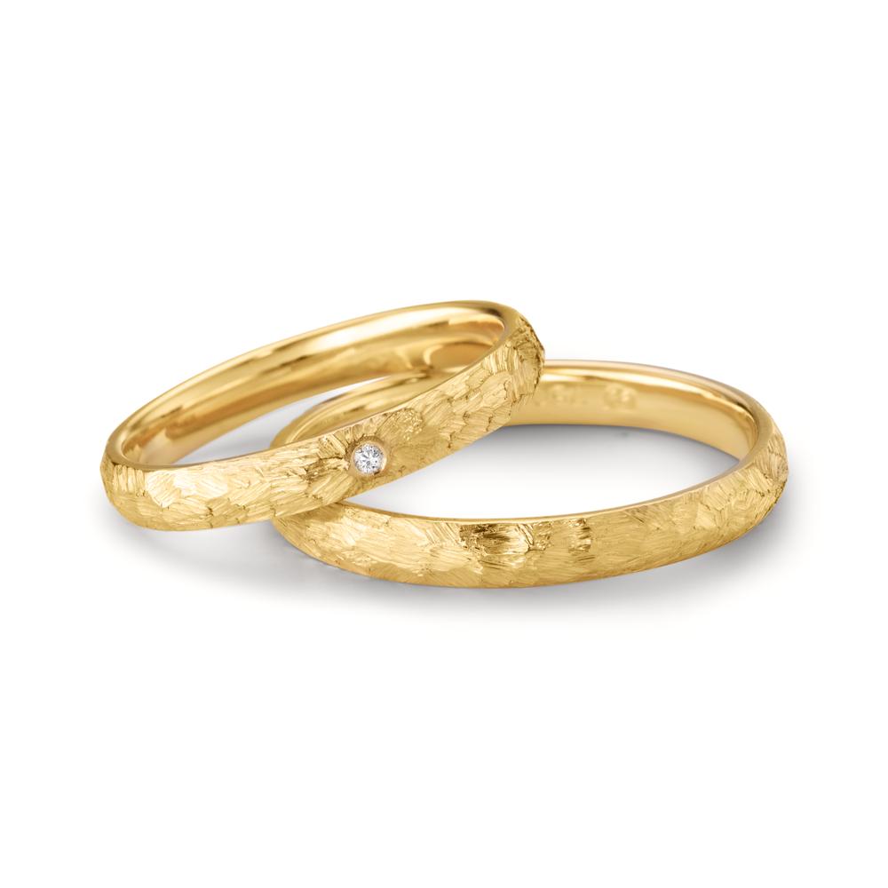 Alliance Or jaune 18K Diamant 0.014 ct, w-si