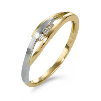 Fingerring 750/18 K Gelbgold Diamant 0.05 ct, 3 Steine, w-si-570839