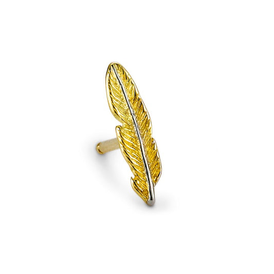 Clous d'oreille à l'unité Or jaune 18K Plume
